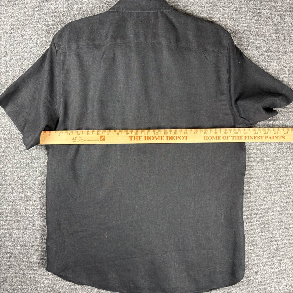 UNTUCKit Cameron Black Linen Short Sleeve Shirt Medium Slim Fit - Picture 6 of 7